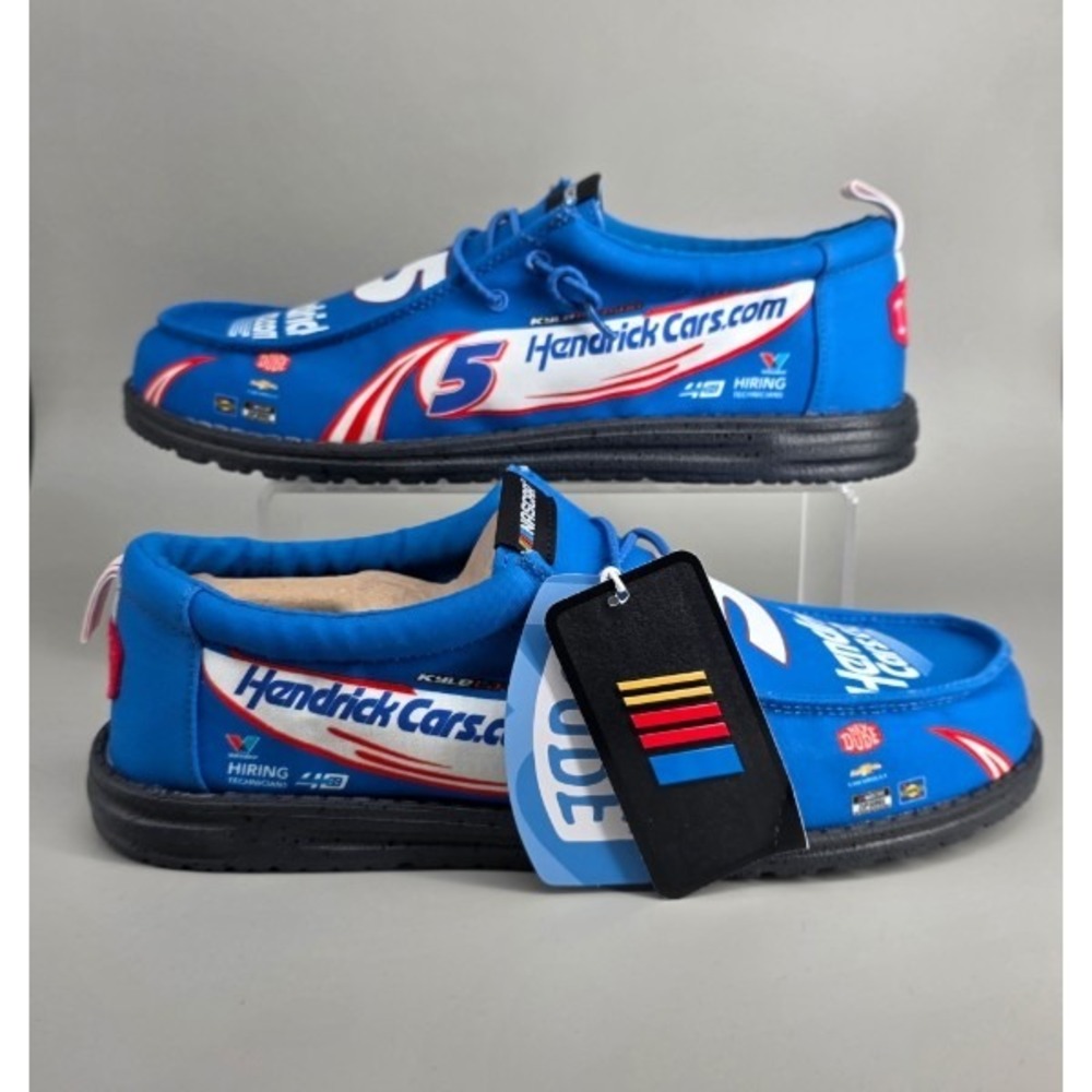 Hey Dude Wally NASCAR Kyle Larson Mens Size 12 Electric Blue Hendrick Cars No 5